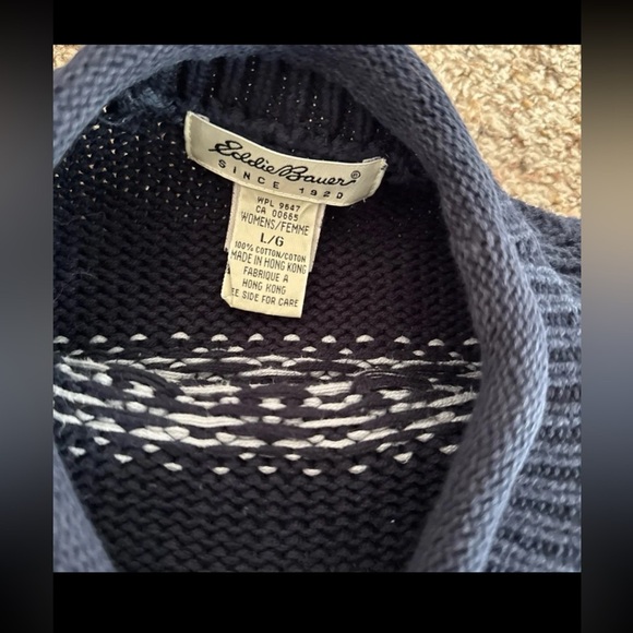 Vintage Eddie Bauer Sweater Women Medium Fair Isle Nordic 100% Cotton
Sz Large - Picture 9 of 12